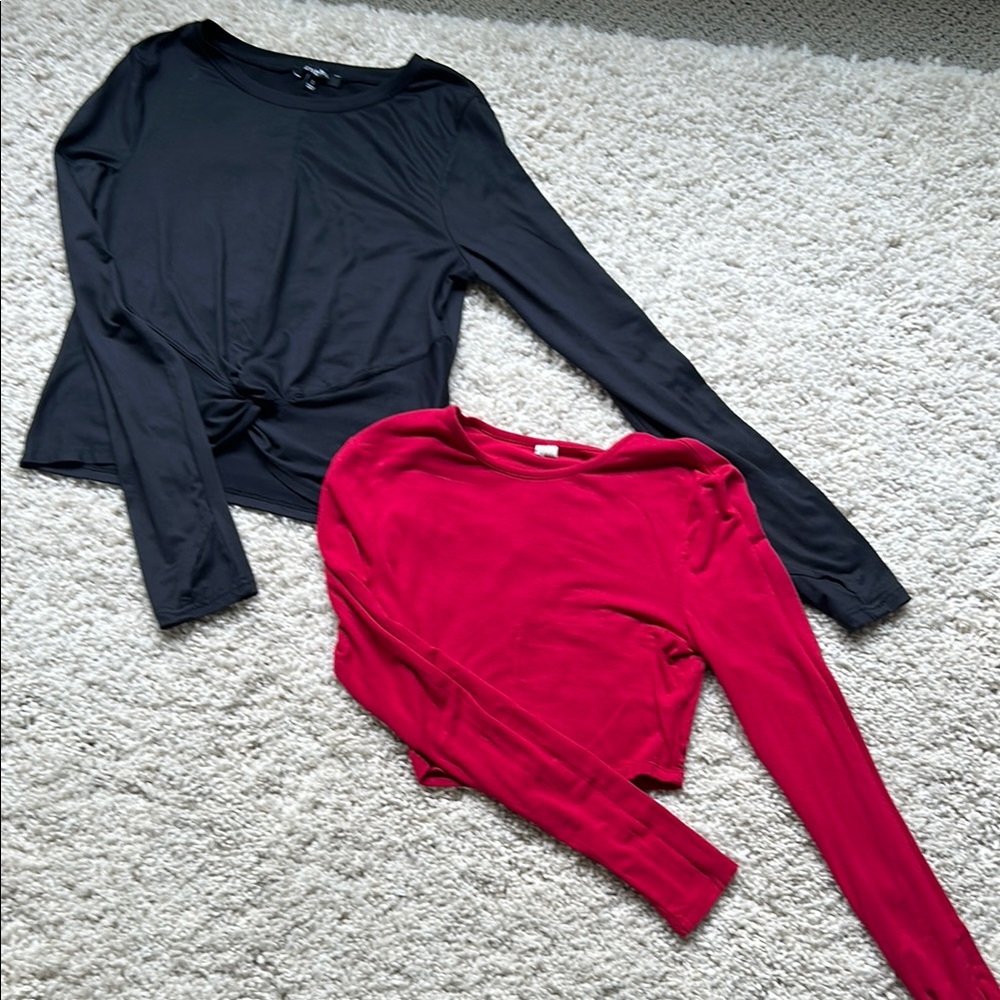 Lot of 2 Long Sleeve Crop Tops